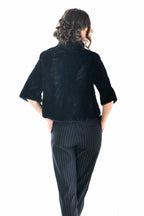 Navy Blue Genuine Mink Fur Jacket for Women | Luxury Short Fur Coat | S–XL