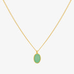 Gemstone oval pendant necklace