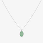 Gemstone oval pendant necklace